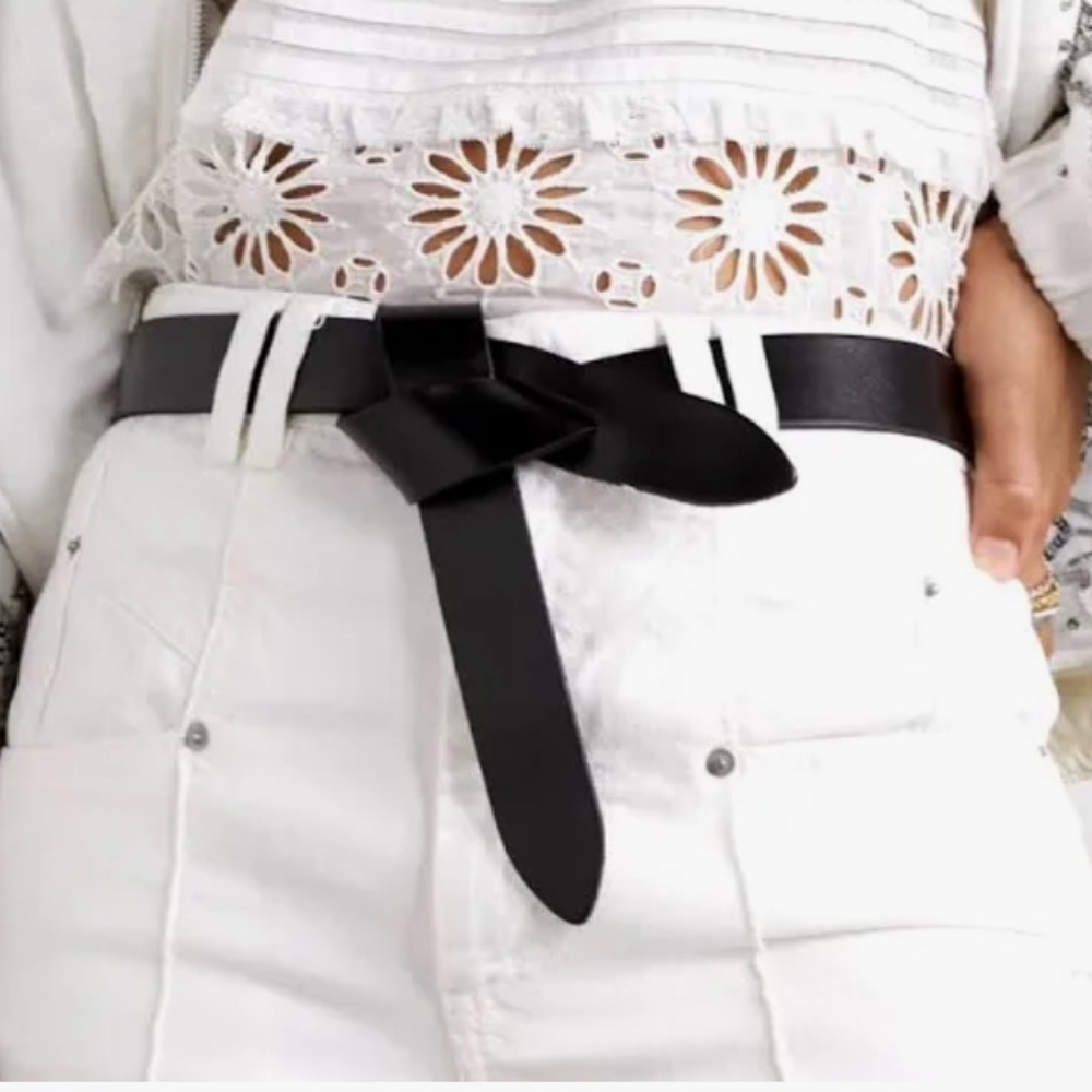 Isabel Marant Lecce Black Knotted Leather Belt